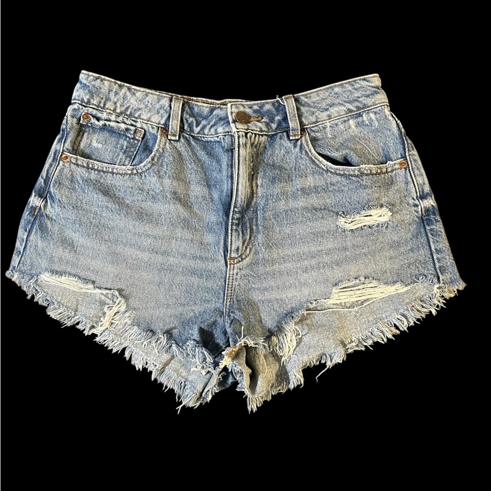 Garage Festival Light Blue Distressed Denim Women’s Shorts Size 7/28